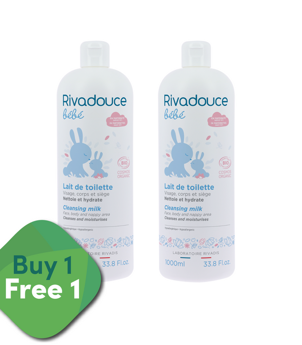 [BUY 1 GET 1 FREE] Rivadouce Bébé Bio Cleansing Milk (Lait de Toilette) 1000ml