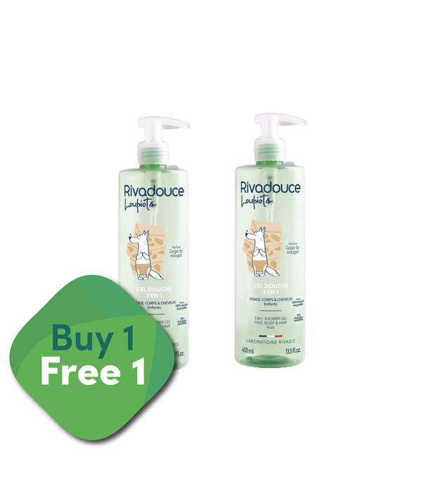[BUY 1 FREE 1] Rivadouce Loupiots Gaga Du Nougat 3-in-1 Shower Gel 400ml