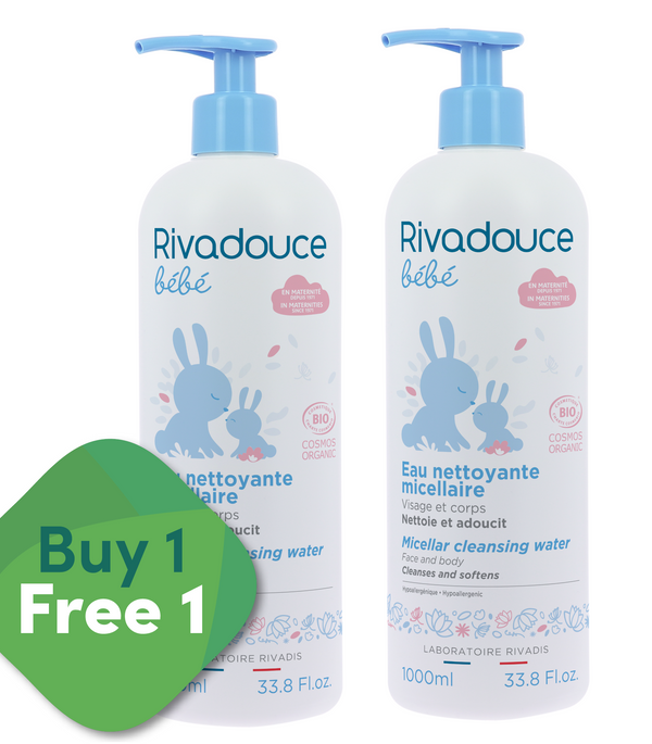 [BUY 1 FREE 1] Rivadouce Bébé Bio Micellar cleansing water (Eau nettoyante) 1000ml