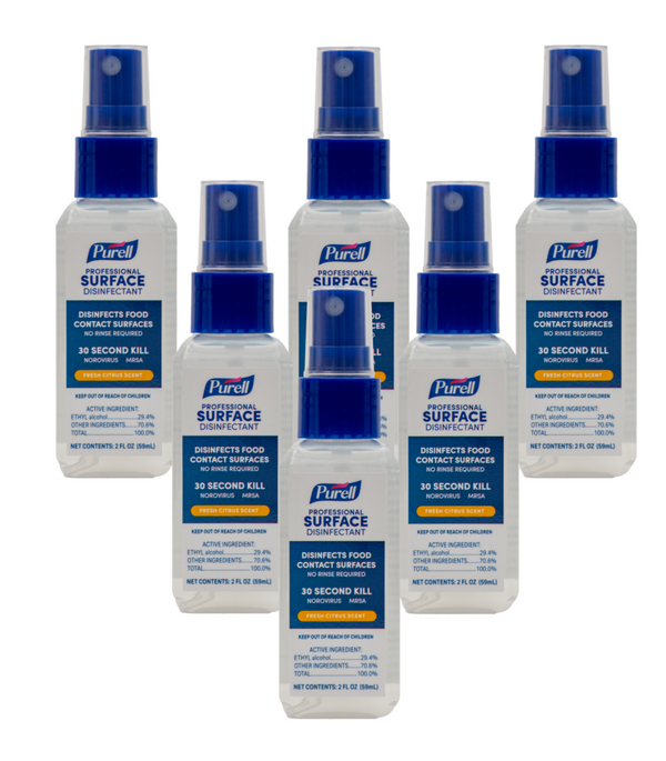 PURELL® Professional Surface Disinfectant 59ml Spray Bottle With Cap (Pack of 6)